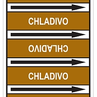 Značení potrubí, chladivo, 505 ks,100 × 60 mm